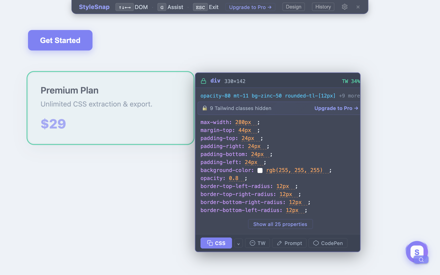 CSS → Tailwind in one click